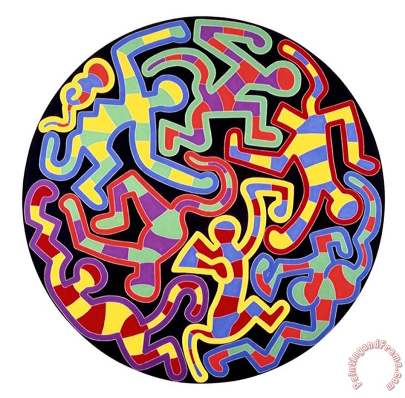 Keith Haring Monkey Puzzle 1988 Art Painting
