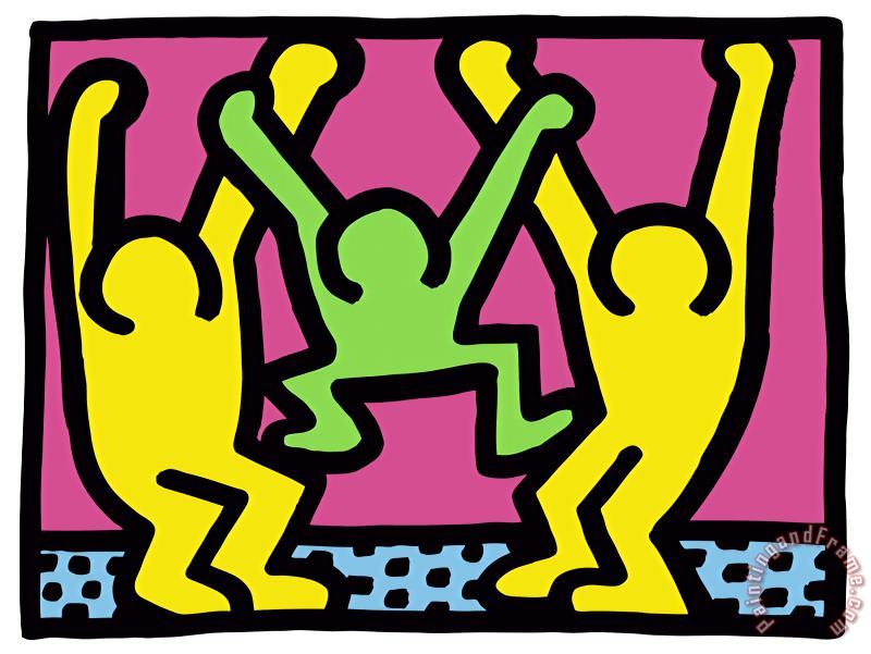 Pop Shop Family painting - Keith Haring Pop Shop Family Art Print