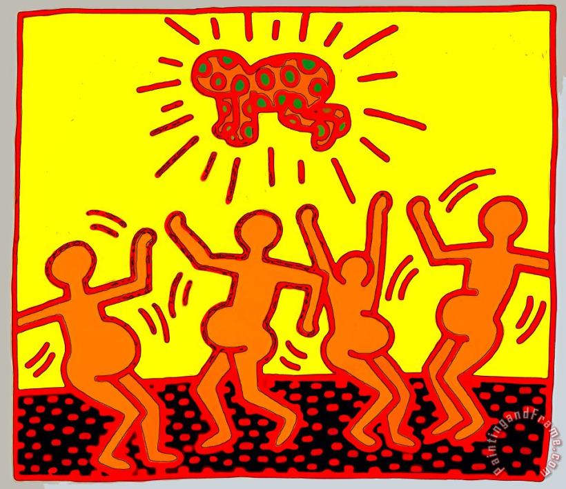 Keith Haring Pop Shop Radiant Baby II Art Painting