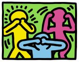 Keith Haring - Pop Shop See No Evil Hear No Evil Speak No Evil painting