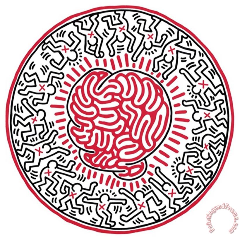 Untitled 1985 painting - Keith Haring Untitled 1985 Art Print
