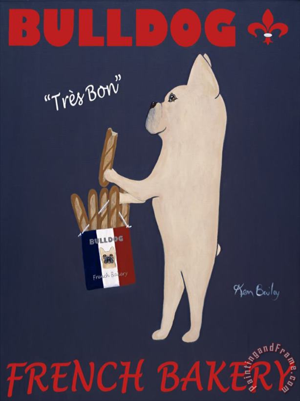 Ken Bailey Bull Dog French Bakery Art Painting