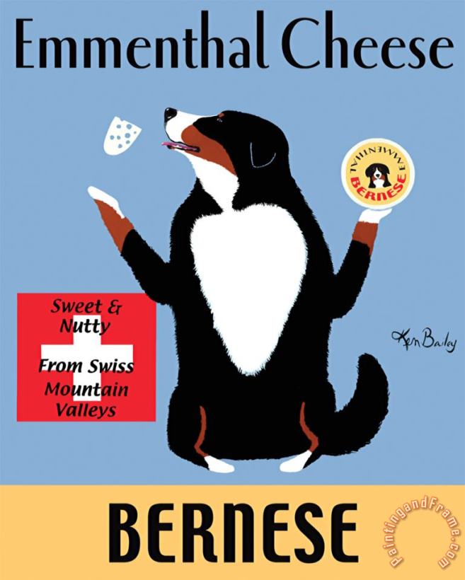 Emmenthal Cheese Bernese painting - Ken Bailey Emmenthal Cheese Bernese Art Print