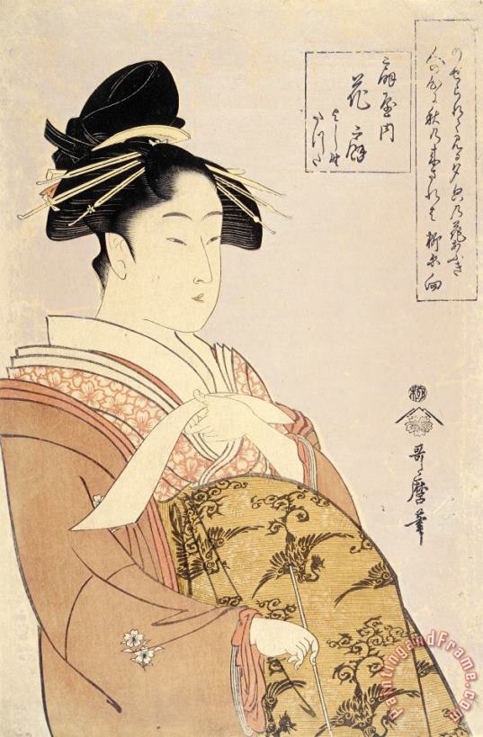 Kitagawa Utamaro Courtesan Hanao Gi of The O Giya House Art Print