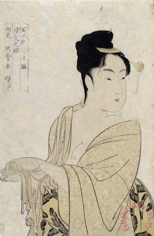 Kitagawa Utamaro Flirtatious Lover Art Painting