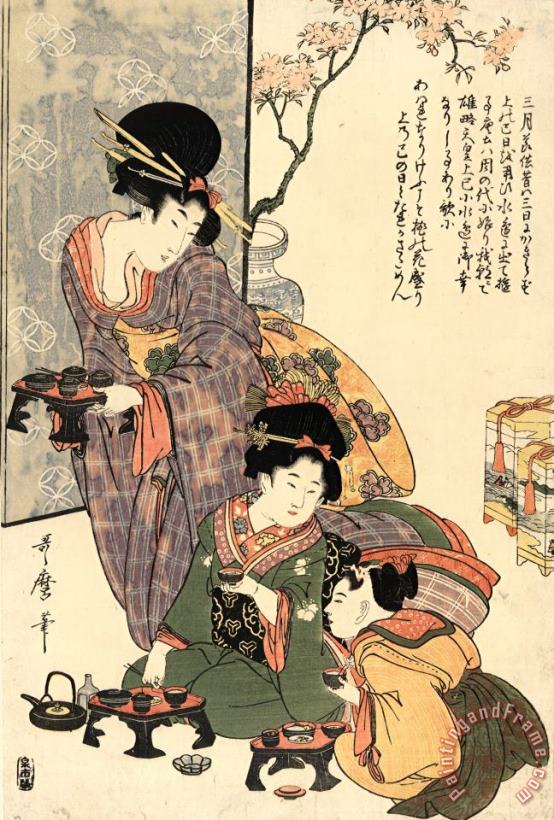 Girl's Festival (hinamatsuri) painting - Kitagawa Utamaro Girl's Festival (hinamatsuri) Art Print