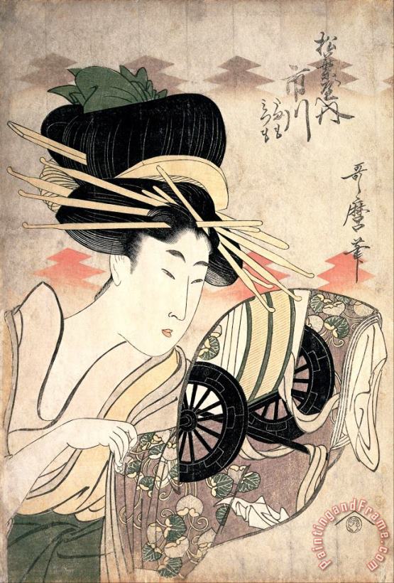 The Courtesan Ichikawa of The Matsuba Establishment painting - Kitagawa Utamaro The Courtesan Ichikawa of The Matsuba Establishment Art Print