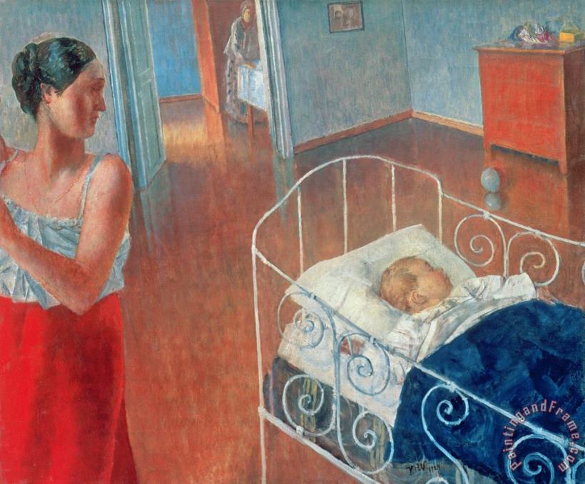 Sleeping Child painting - Kuzma Sergeevich Petrov-Vodkin Sleeping Child Art Print