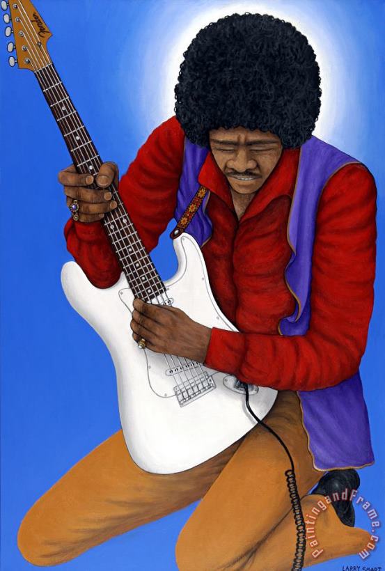 Jimi Hendrix painting - Larry Smart Jimi Hendrix Art Print