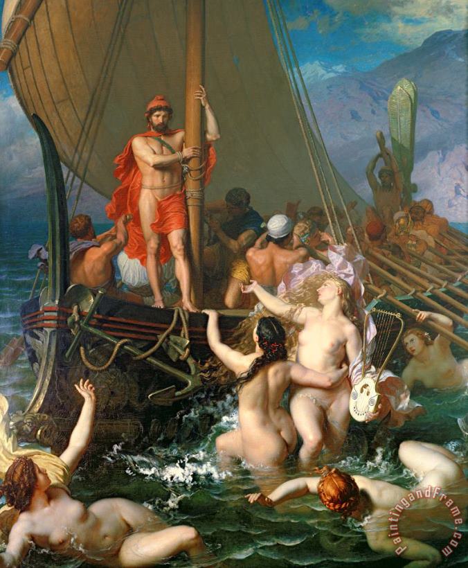 Leon Auguste Adolphe Belly Ulysses and the Sirens Art Print