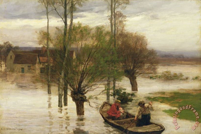 A Flood painting - Leon Augustin Lhermitte A Flood Art Print