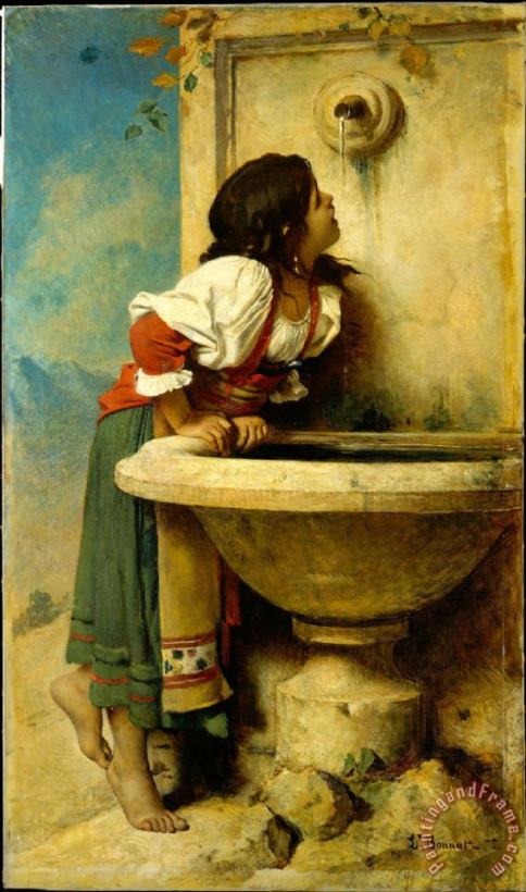 Roman Girl at The Well painting - Leon Bonnat Roman Girl at The Well Art Print