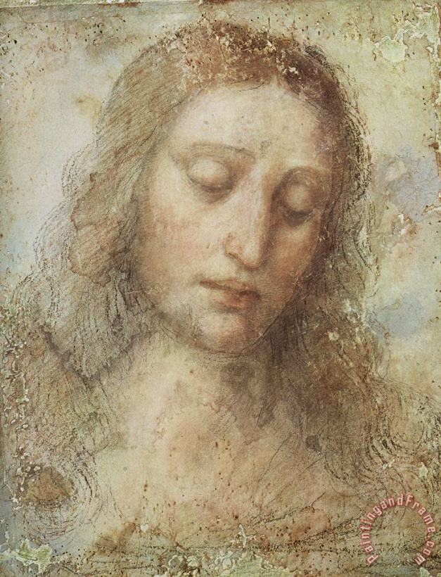Head of Christ painting - Leonardo da Vinci Head of Christ Art Print