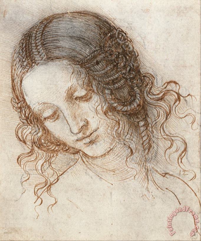 Leonardo da Vinci Head Of Leda Art Painting