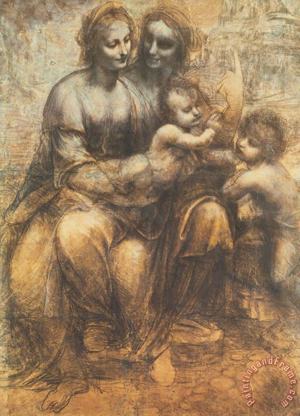 Leonardo da Vinci The Virgin And Child With Saint Anne And The Infant Saint John The Baptist Art Print