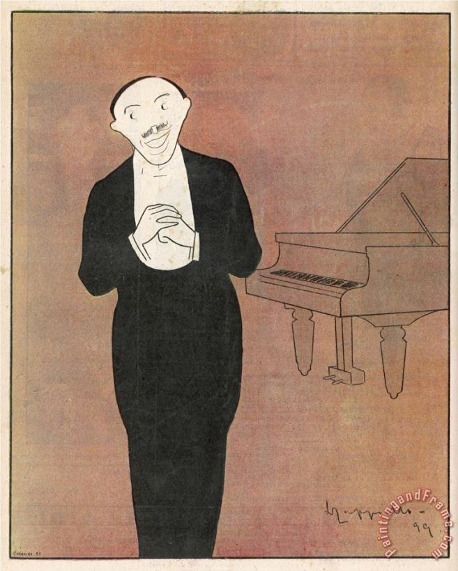 Leonetto Cappiello Fragson Stands in Front of His Piano Art Painting