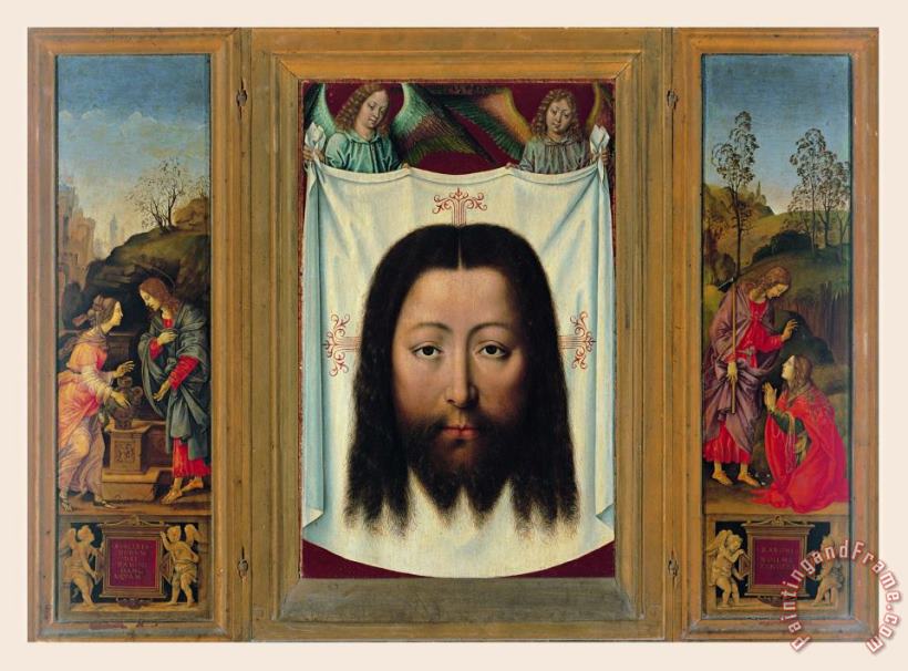 Leonetto Cappiello Triptych of Francesco Del Pugliese Christ And The Samaritan Veil of Veronica Noli Me Tangere Art Print