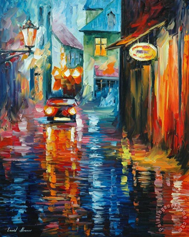 Alone In City painting - Leonid Afremov Alone In City Art Print