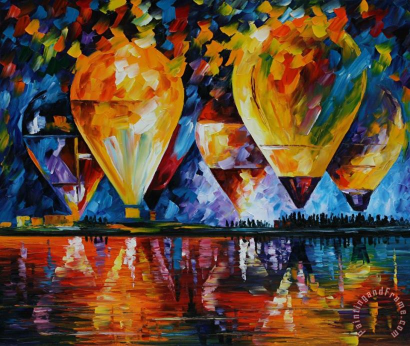 Ballon Festival painting - Leonid Afremov Ballon Festival Art Print