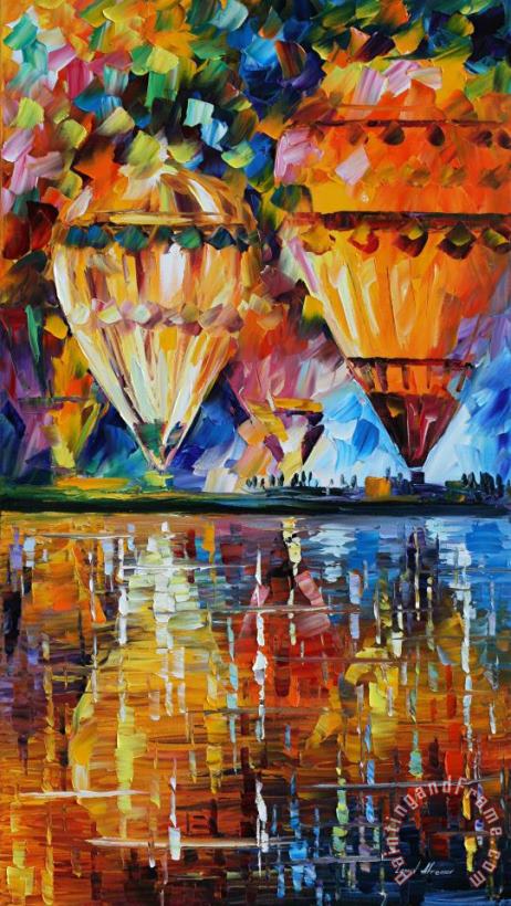 Ballon Reflections painting - Leonid Afremov Ballon Reflections Art Print