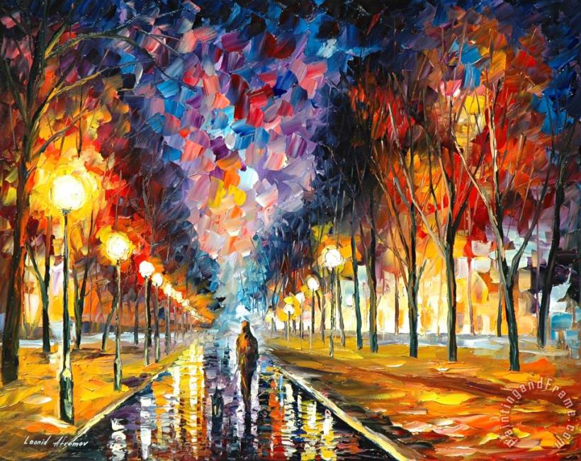 Leonid Afremov Evening Stroll Art Painting
