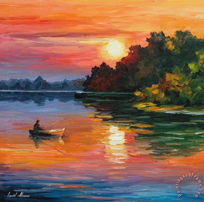 Fisherman painting - Leonid Afremov Fisherman Art Print