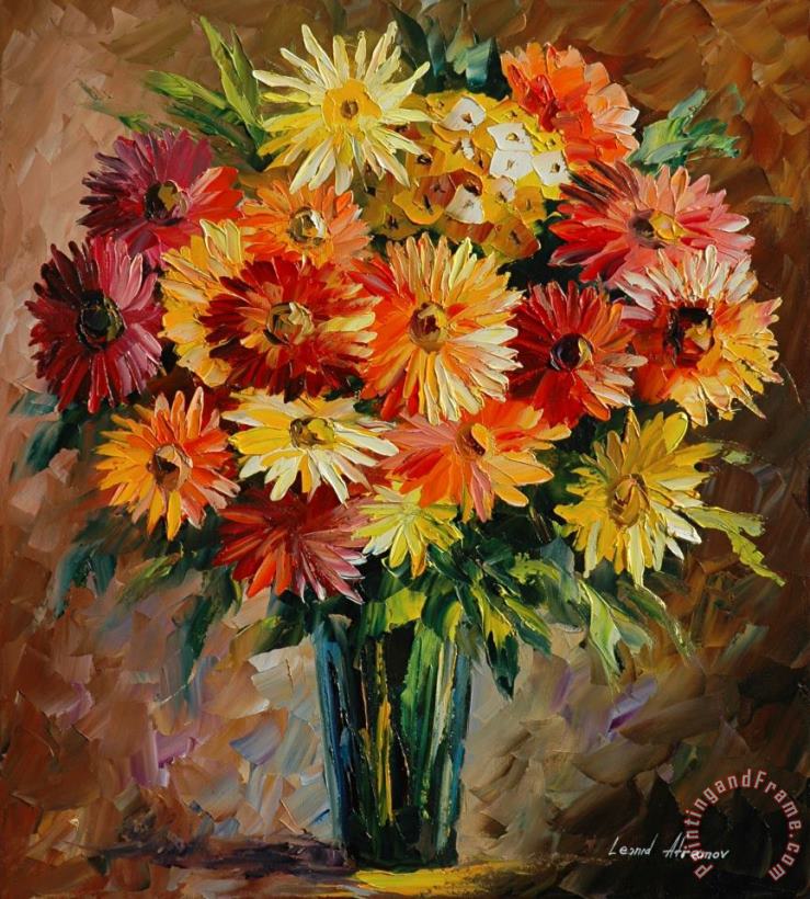 Flowers Of Love painting - Leonid Afremov Flowers Of Love Art Print