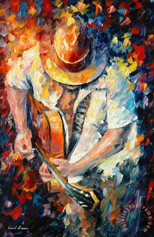 Leonid Afremov Guitar And Soul Art Painting