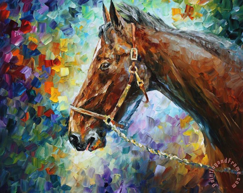 Leonid Afremov Horse - Commissioned Painting Art Print