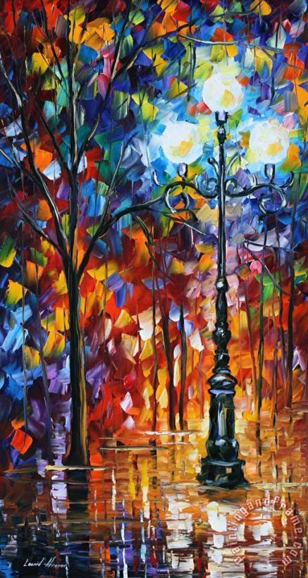 Light In The Alley painting - Leonid Afremov Light In The Alley Art Print