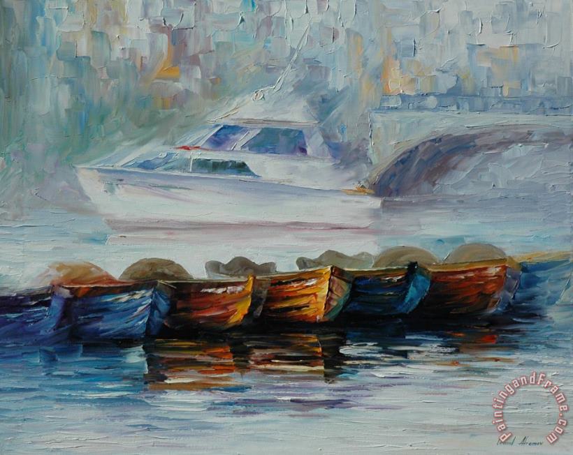 Leonid Afremov London Fog Over Thames Art Painting