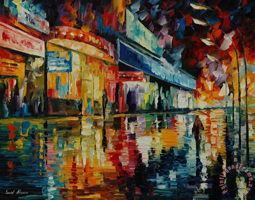 Leonid Afremov Loneliness In The City Art Painting