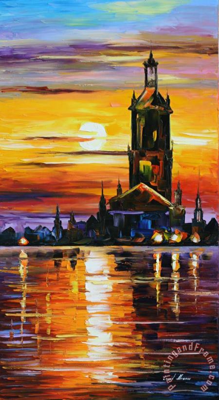 Leonid Afremov Old Tower Art Painting