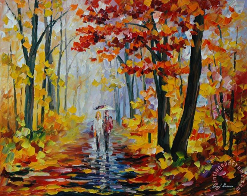 Rain In The Woods painting - Leonid Afremov Rain In The Woods Art Print