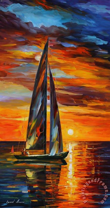Sailing With The Sun painting - Leonid Afremov Sailing With The Sun Art Print