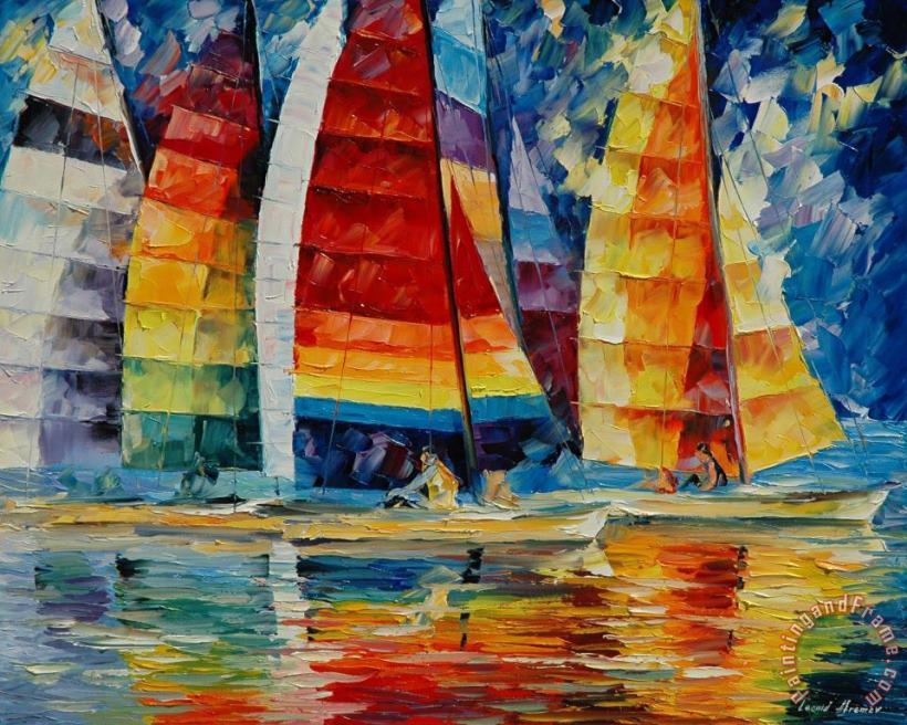Sea Regatta painting - Leonid Afremov Sea Regatta Art Print