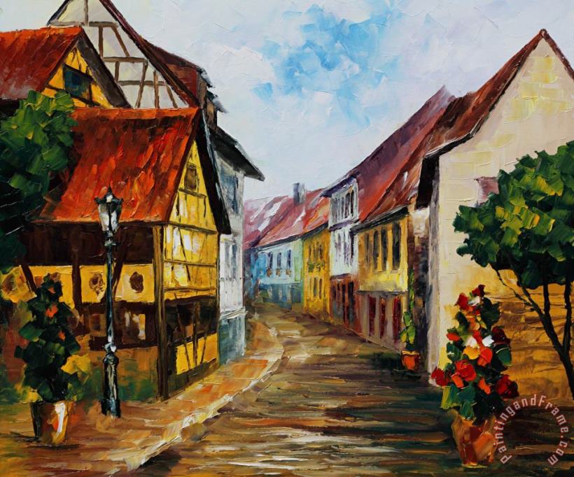 Town in Germany painting - Leonid Afremov Town in Germany Art Print