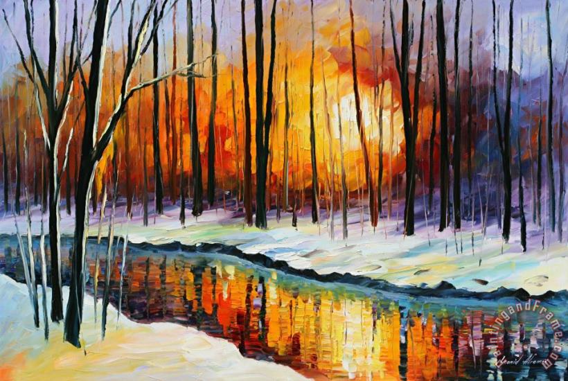 Winter Sun painting - Leonid Afremov Winter Sun Art Print