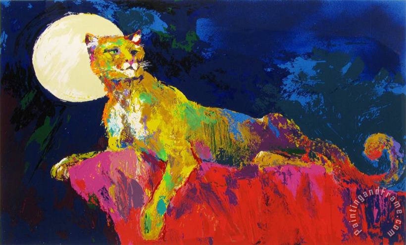 Cougar painting - Leroy Neiman Cougar Art Print