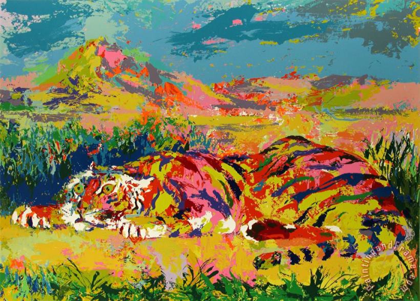 Leroy Neiman Delacroix's Tiger Art Painting