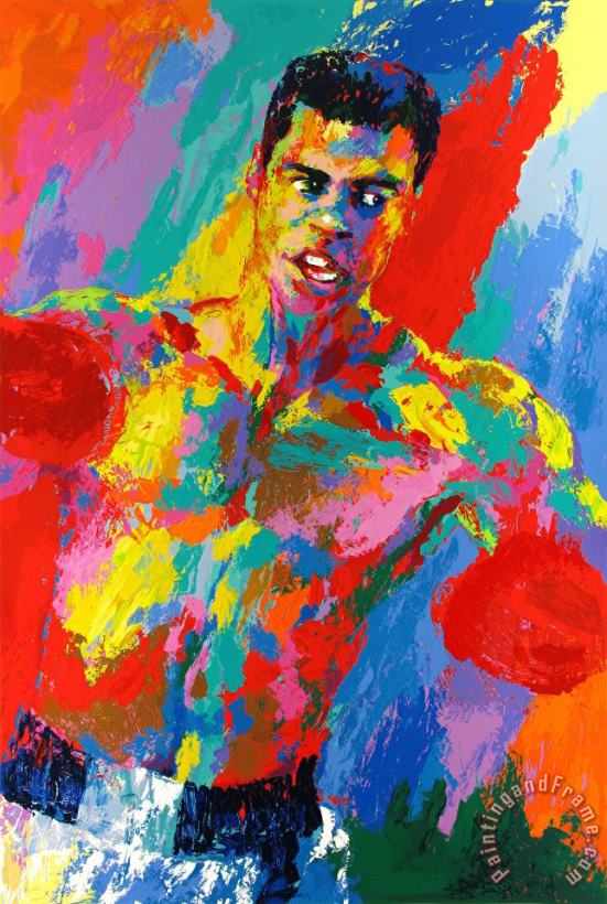 Leroy Neiman Muhammad Ali Athlete of The Century, (remarqued) Art Print