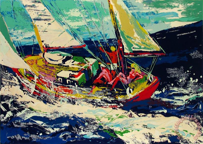North Seas Sailing painting - Leroy Neiman North Seas Sailing Art Print