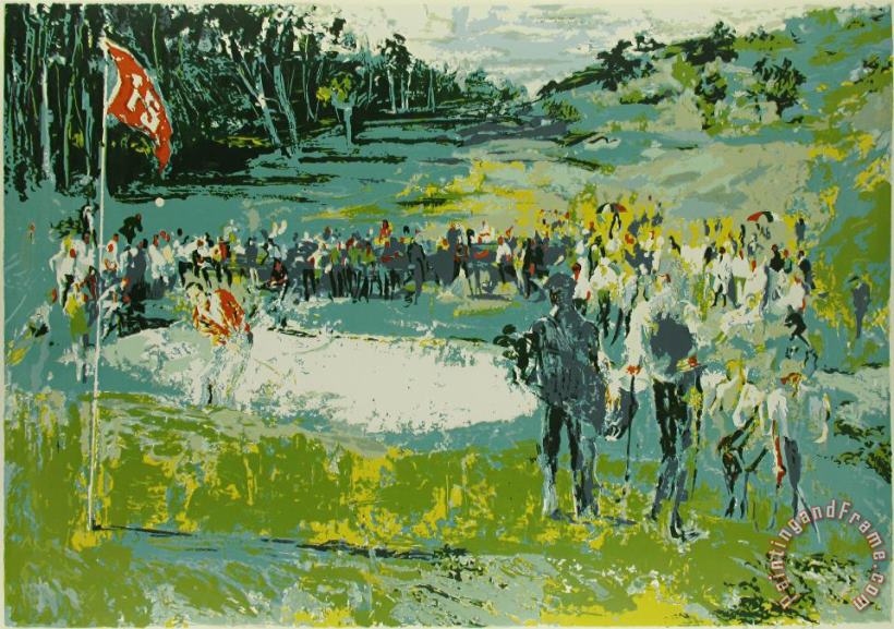 Leroy Neiman Tournament Golf Art Painting