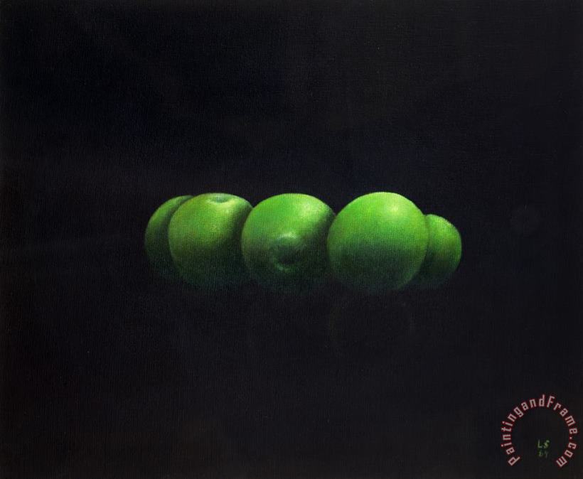 Lincoln Seligman Five Green Apples Art Painting