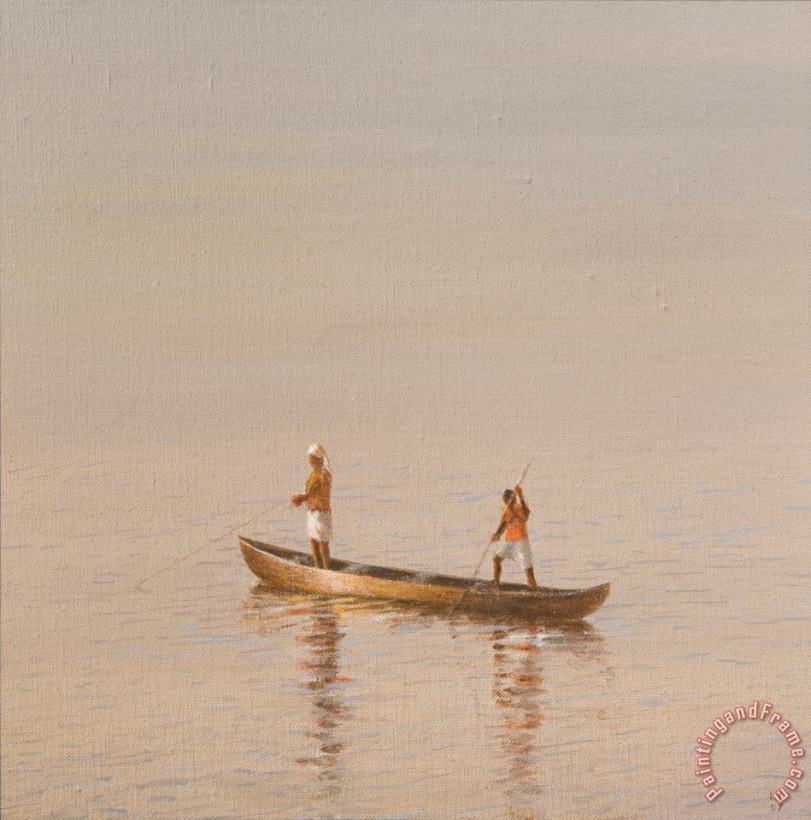 Kerala Fishermen painting - Lincoln Seligman Kerala Fishermen Art Print