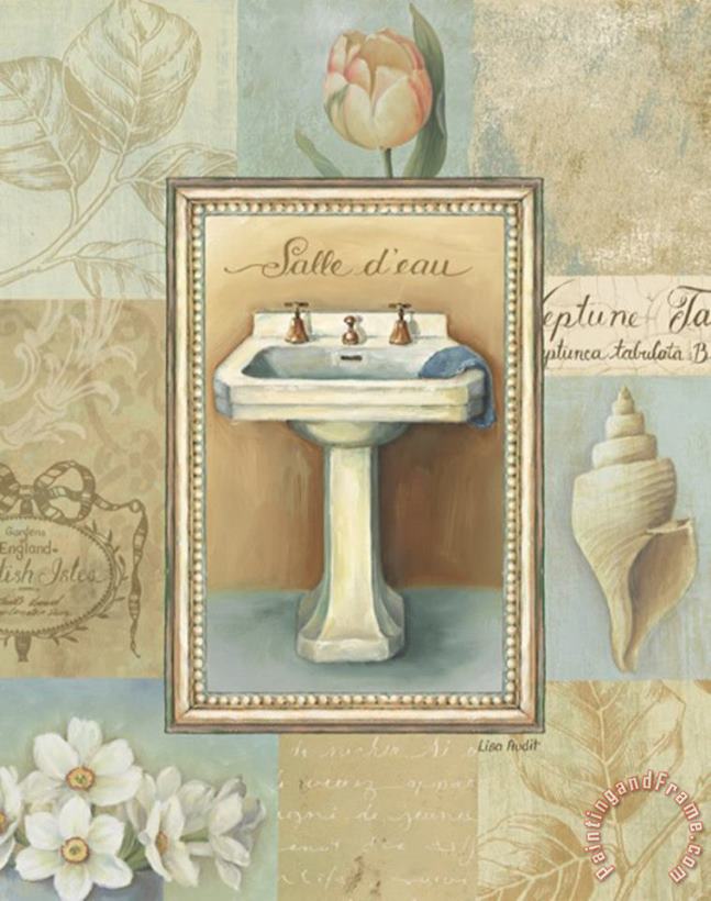 Tranquil Bath I painting - Lisa Audit Tranquil Bath I Art Print