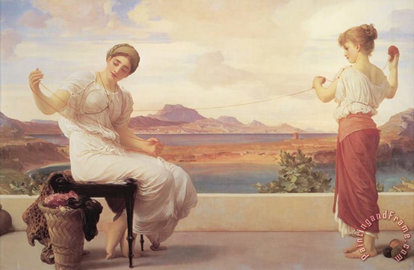 Winding The Skein painting - Lord Frederick Leighton Winding The Skein Art Print