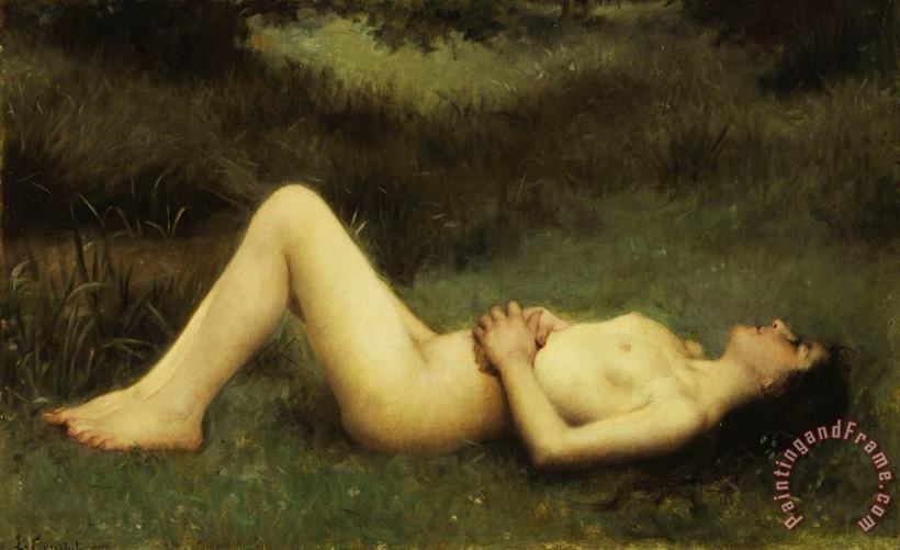 Louis Courtat Reclining Nude Art Painting