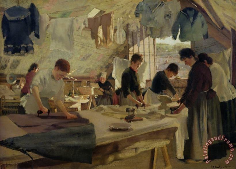 Ironing Workshop In Trouville painting - Louis Joseph Anthonissen Ironing Workshop In Trouville Art Print