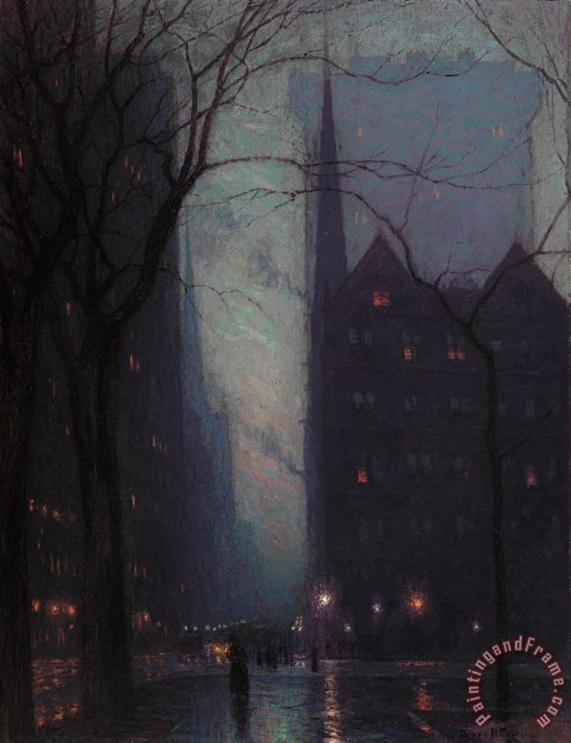 Fifth Avenue at Twilight painting - Lowell Birge Harrison Fifth Avenue at Twilight Art Print